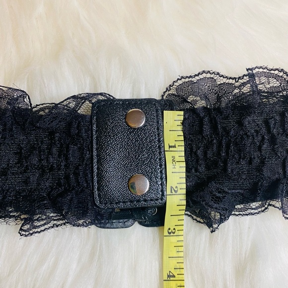 Black Lace Leather Corset Waist Women Belt Cincher Elastic Stretchy Band New - Picture 6 of 6